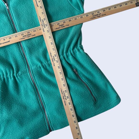 Pro Spirit M 90s Fleece Jacket Teal Full Zip Elastic Waist Y2K Athletic - Picture 4 of 5